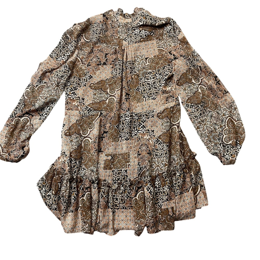 House of Harlow 1960‎ 10 New w/o Tags Boho Prairie Hi Neck Ruffle Mini Dress - Picture 5 of 5
